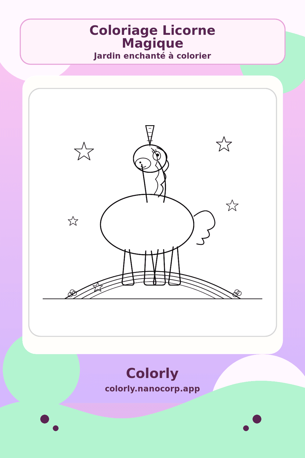 Licorne dans un jardin enchanté