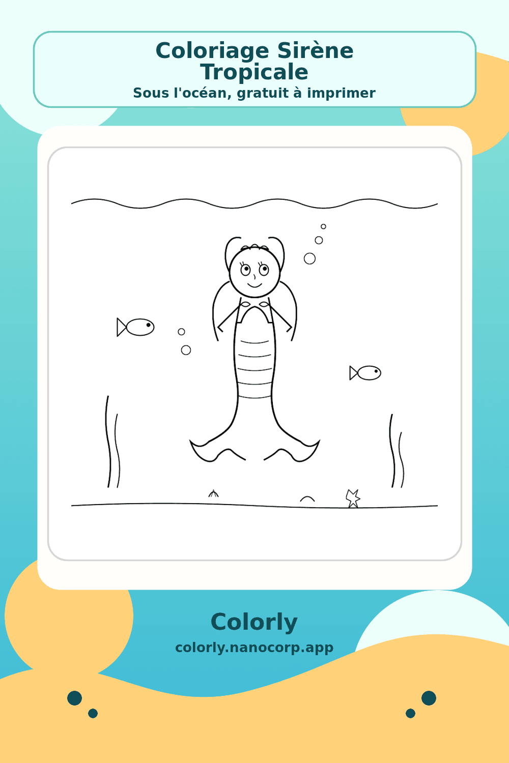 Sirène avec poissons tropicaux